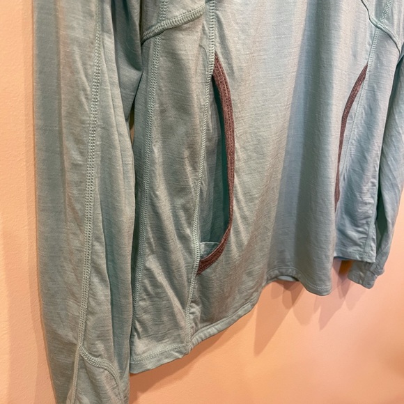 Ibex Merino Wool Pullover Shirt Base Layer Shirt Weightless Pockets Blue Small - Picture 7 of 9